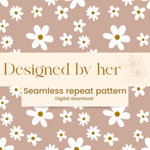 Seamless repeat pattern - Dusty Pink Daisies