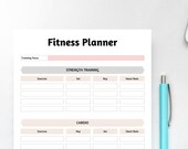Fitness Planner Printable | fitness Planner | Fitness Plan Organizer | fitness  Planner pdf| fitness Tracker | Digital fitness Download