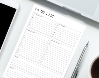 Minimalist Daily To Do List, To Do Lists Simple To Do List | Printable To Do List Template | Blank To Do List PDF | Minimalist To Do List