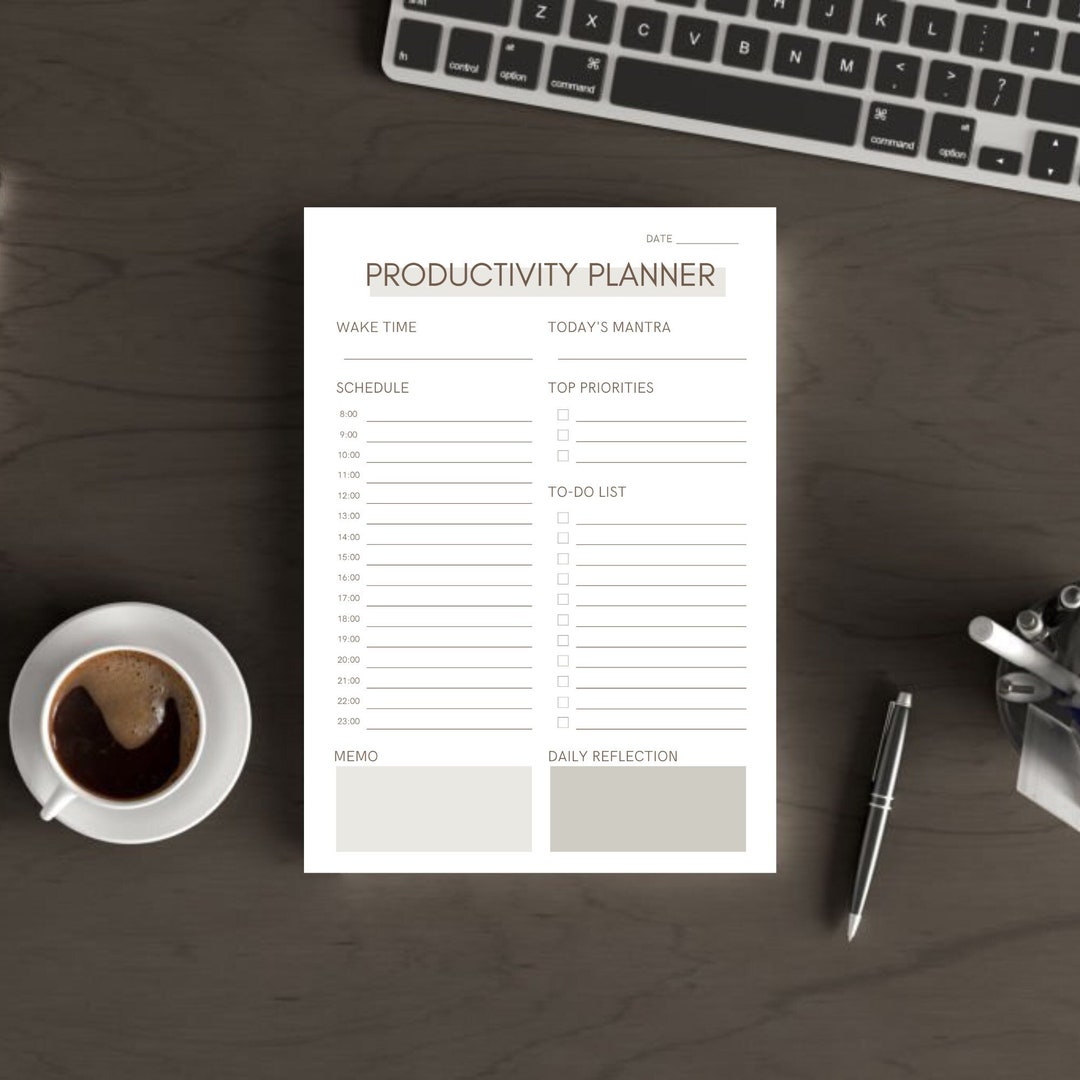 Printable Productivity Planner, Printable Life Organizer, PDF Goal ...