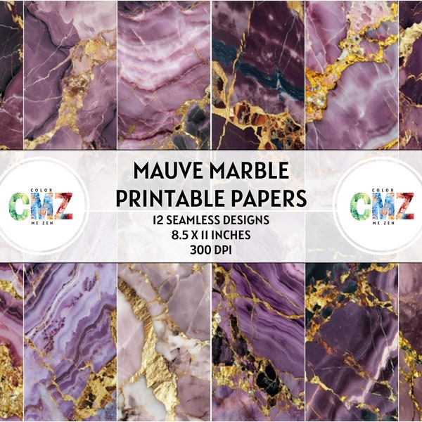 Digital Paper l Paper Art l Instant Download l Digital Background l Commercial Use l Seamless Design - Mauve Marble