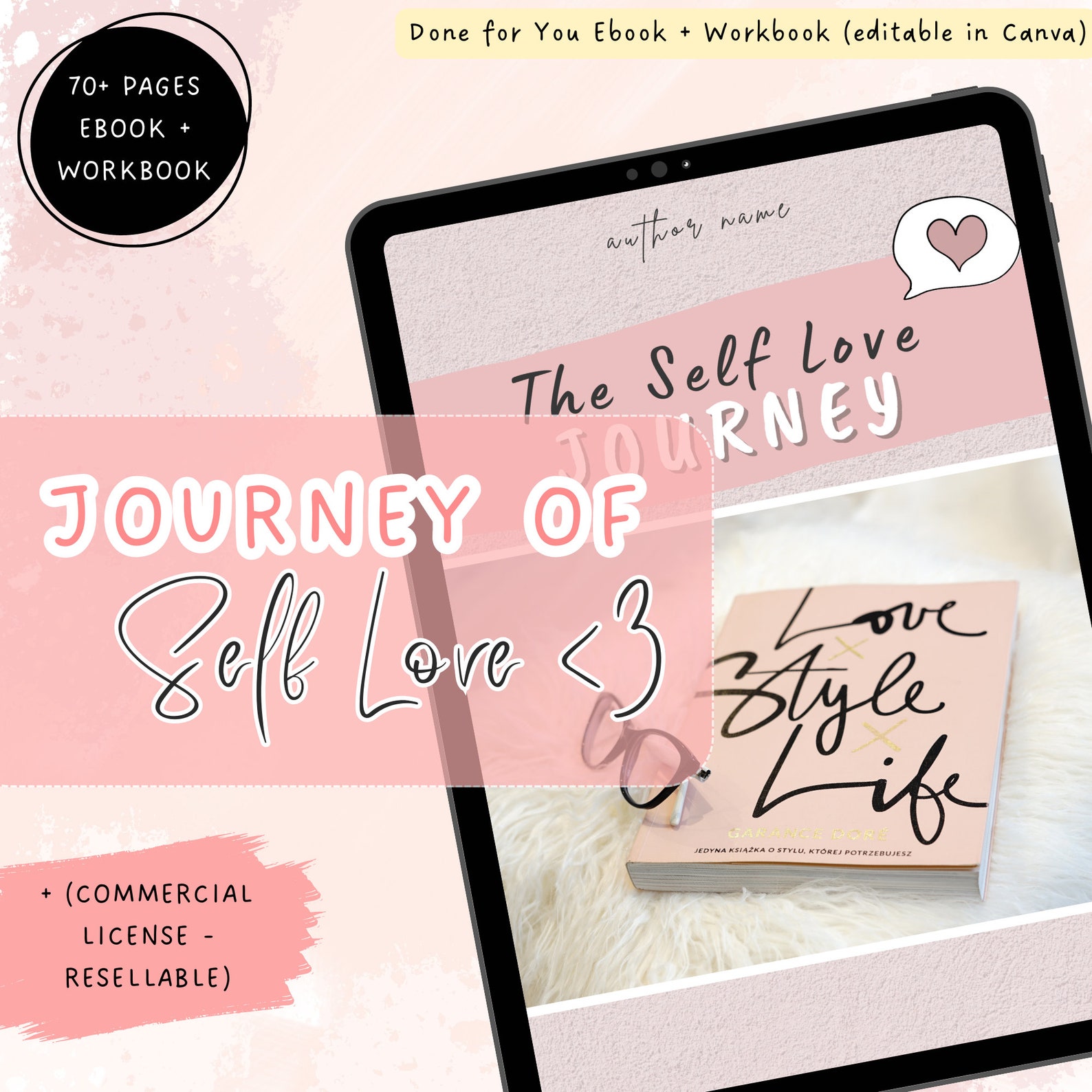 Self Love Done for You Ebook for Life Coach Workbook Canva Template ...