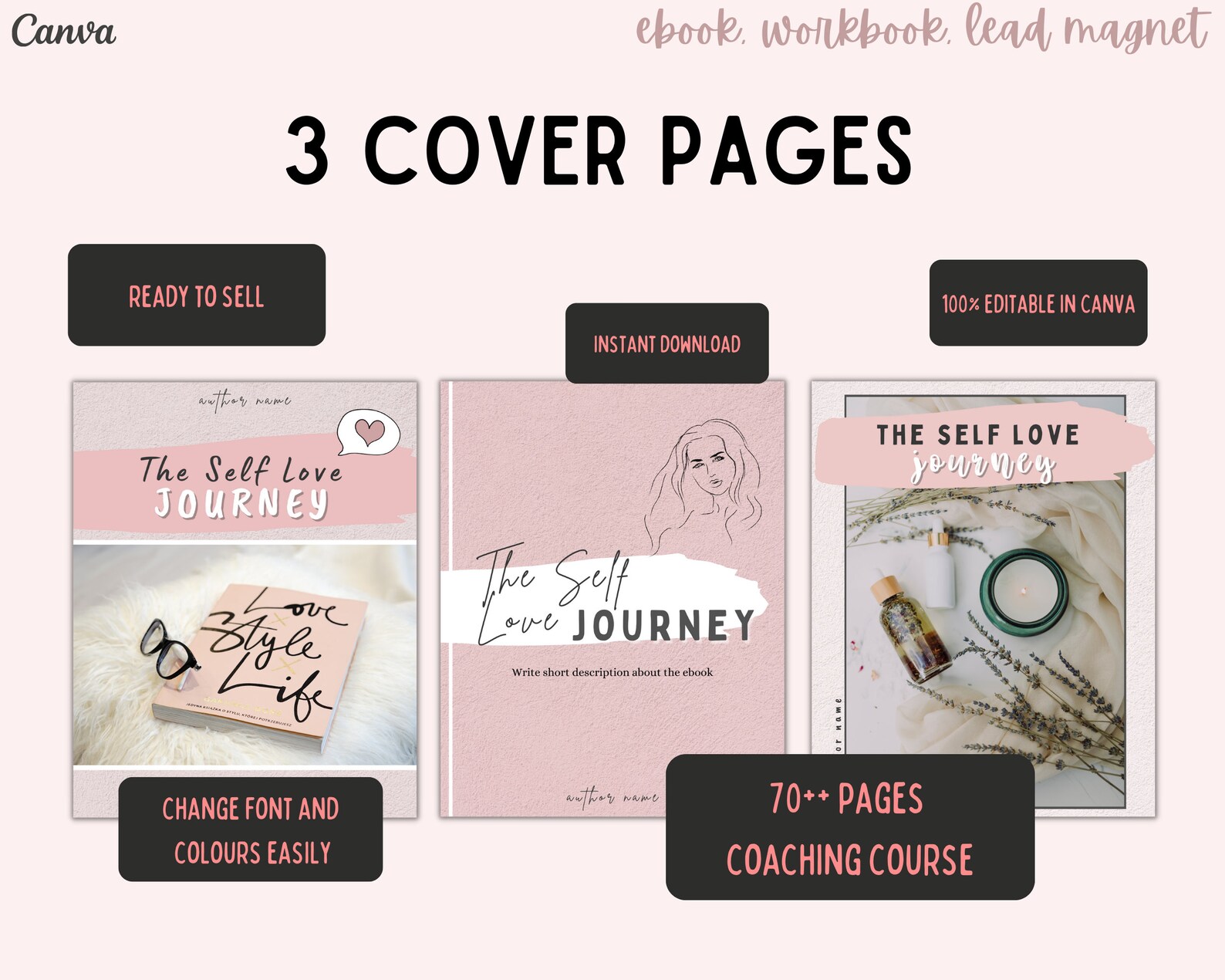 Self Love Done for You Ebook for Life Coach Workbook Canva Template ...