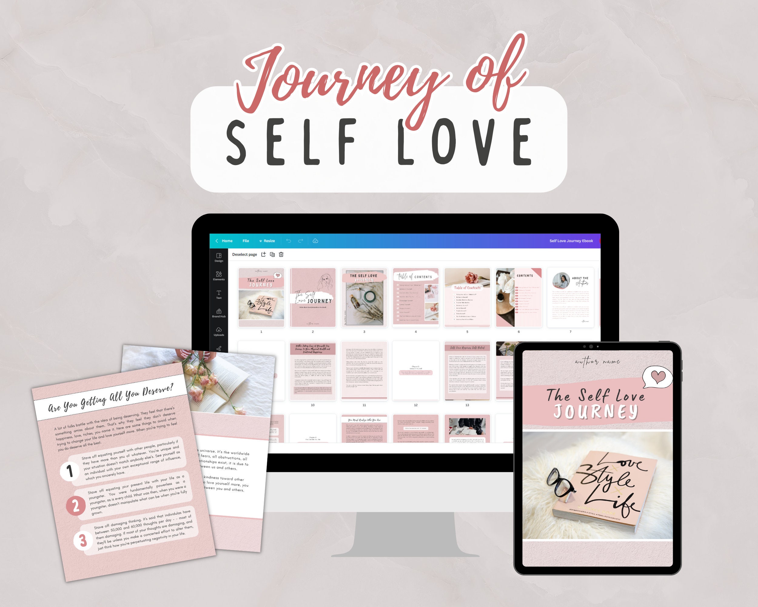 Self Love Done for You Ebook for Life Coach Workbook Canva Template ...