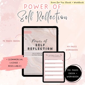 Self reflection workbook done for you course brandable life coach ebook template lead magnet workbook shadow work journal prompt