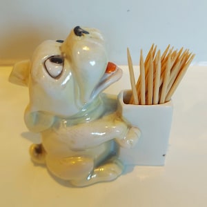 Art Deco era, Bonzo the dog porcelain match holder. Vintage, Fun, nostalgic,  lovely gift. Unique. Very collectable.