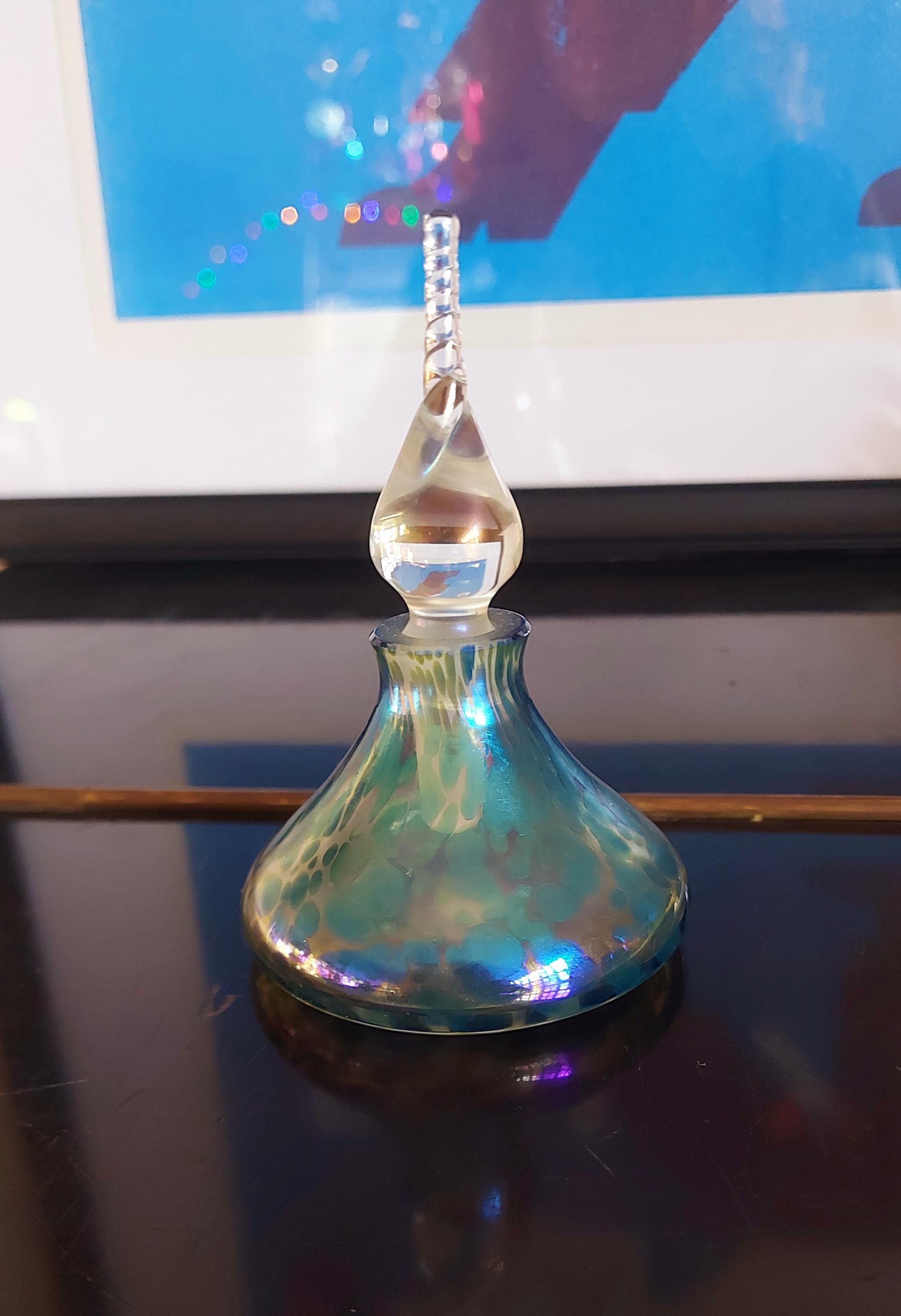 Okra glass ガラス製 香水瓶 桜模様 ブルー lessentiel-japon_cba01