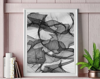 Abstract Wall Art, Black and White Print, Smoke Print, Abstract Smoke Art, Modern Photography, Digital Download