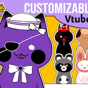 Customizable Vtuber Avatar Live2d | Cat Dog Bunny Bear Mouse Fox Devil | Fully Rigged & Ready to Use Cute Premade Pet for Twitch Streaming