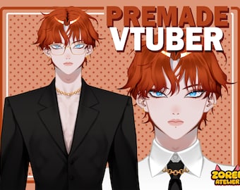 Vtuber personalizzabile - Avatar maschile Live2D prefabbricato / Mezzo corpo completamente attrezzato / Modello Vtube a vita alta / Abiti e accessori multipli