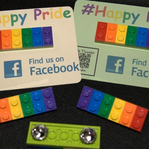 PRIDE Rainbow Lego Plate Pin Badge made with genuine LEGO parts - Pin Badge, Accessory, Gifts.