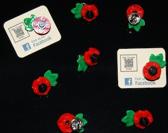 LEGO Poppy Pin Badge - Remembrance Day Lapel Accessory