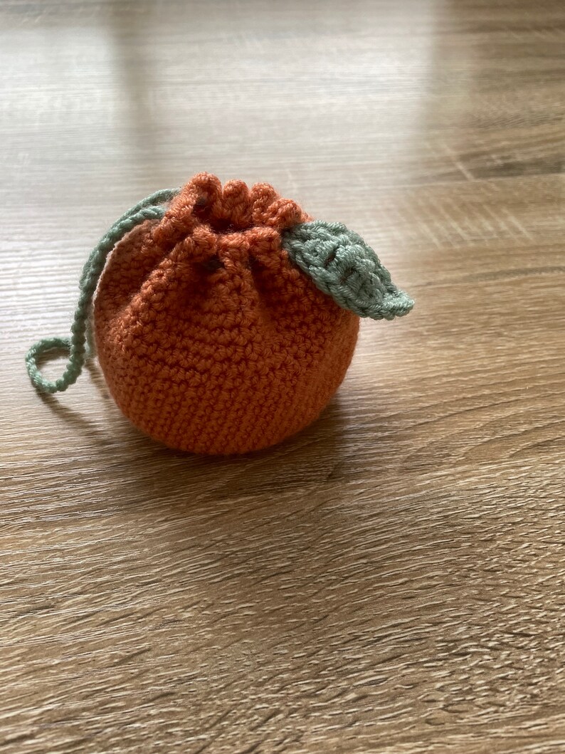 Orange Bag/ Handmade Crochet Orange Drawstring Bag / Crochet Pouch Etsy