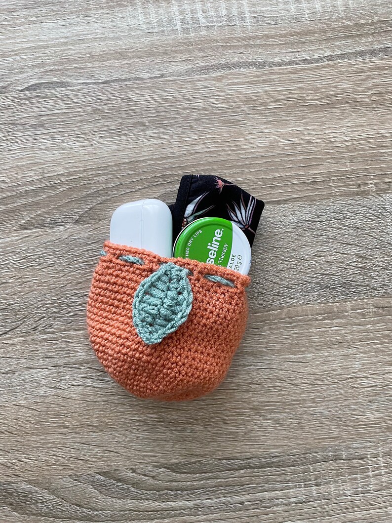 Orange Bag/ Handmade Crochet Orange Drawstring Bag / Crochet Pouch Etsy