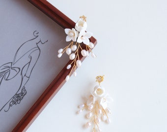 Yienate Orecchini Di Perle Di Pizzo Sexy Con Borchie Orecchini Lunghi In Pizzo Floreale Con Pendenti Orecchini Da Ballo In Pizzo Nero Alla Moda Per Donne E Ragazze - Foto 5