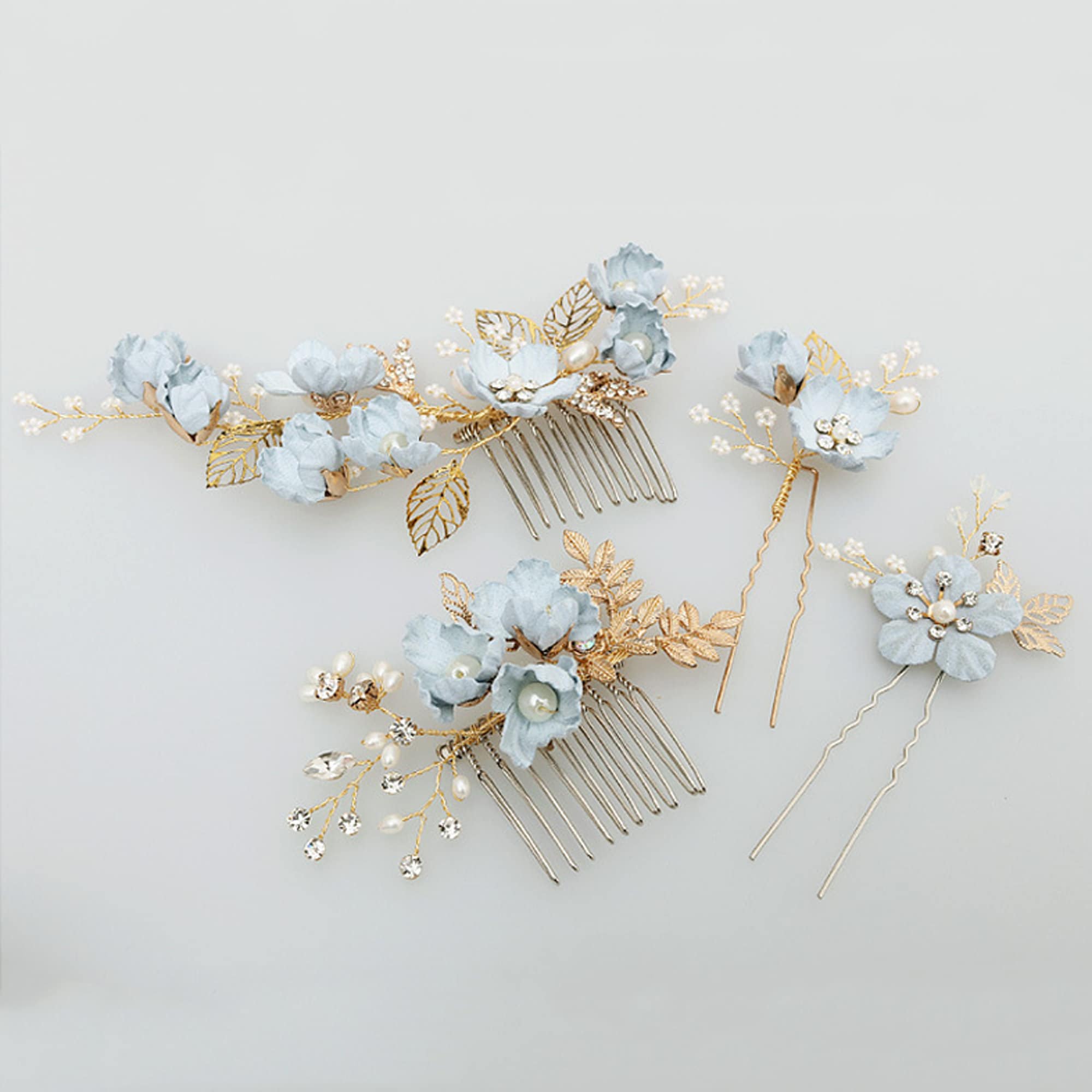 Light Blue Hair Accessories, Flower Hair Clips, Bridal Hair Accessory, Blue  Wedding Hair Comb, Periwinkle Bridal Hairpiece, With Crystals New #2226876  Weddbook | Flower Rhinestones Hair Combs Accessories (blue) 