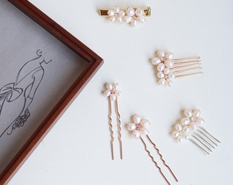 Freshwater Wedding Hairpins, Bridal To Be Gift, Pearl Bridal Hairpiece, Pearl Hairpins accessory, Bridesmaid Hairpins, Bridal Hair Clips