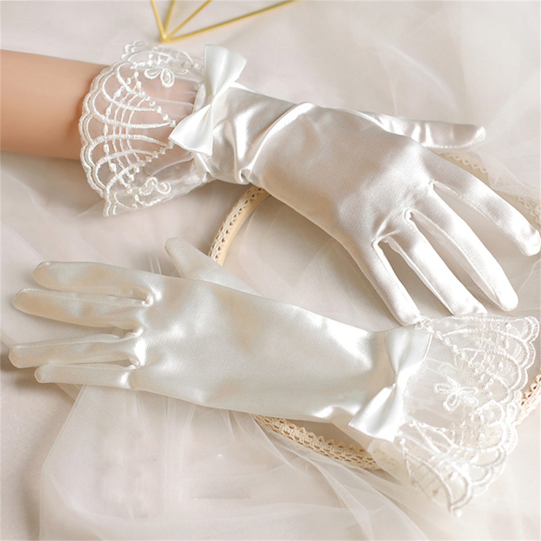 Wedding Gloves Satin Bridal Gloves White Gloves for Formal Etsy