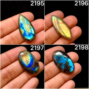 Natural Labradorite Cabochon, Blue Fire Labradorite Gemstone, Labradorite Cabochon, Labradorite Cab, Making, pendant Jewelry (2195-2198)