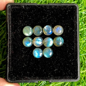 8MM Natural Labradorite Round Cabochon  Loose Gemstone 10 Pcs Lot, Labradorite Cabochon, Round Cabochon for Jewellery Making and pendant