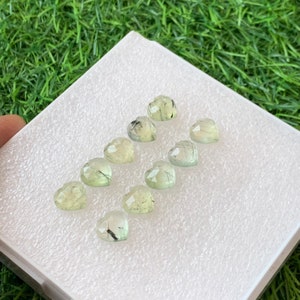 Natural Prehnite  Heart Shape RoseCut 10 pcs lot 10x10 MM RoseCut