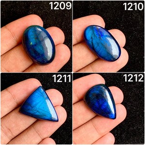 Natural Blue Labradorite Cabochon,Blue Fire Labradorite Gemstone, Labradorite Cabochon, Labradorite Cab, Making, pendant Jewelry (1209-1212)