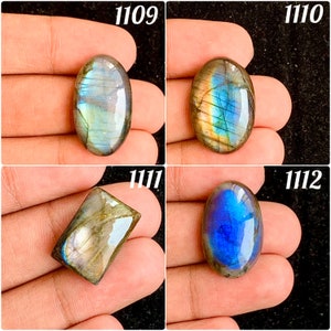 Natural Labradorite Cabochon, Blue Fire Labradorite Gemstone, Labradorite Cabochon, Labradorite Cab, Making, pendant Jewelry (1109-1112)