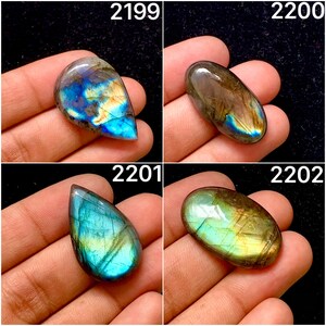 Natural Labradorite Cabochon, Blue Fire Labradorite Gemstone, Labradorite Cabochon, Labradorite Cab, Making, pendant Jewelry (2199-2202)
