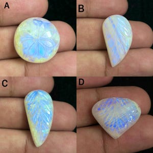 Natural Rainbow Moonstone  Carving Cabochon African Moonstone Wholesale Lot Cabochon By Weight With Different Sizes ForJewelry Making