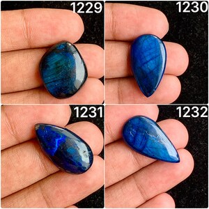 Natural Blue Labradorite Cabochon,Blue Fire Labradorite Gemstone, Labradorite Cabochon, Labradorite Cab, Making, pendant Jewelry (1229-1232)