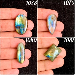 Natural Labradorite Cabochon, Blue Fire Labradorite Gemstone, Labradorite Cabochon, Labradorite Cab, Making, pendant Jewelry (1078-1081)