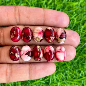 10x14MM Red Copper Turquoise Oval Shape Cabochon,  Copper Turquoise Cabochon, Calibrates Size gemstone cabochon,
