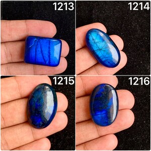 Natural Blue Labradorite Cabochon,Blue Fire Labradorite Gemstone, Labradorite Cabochon, Labradorite Cab, Making, pendant Jewelry (1213-1216)