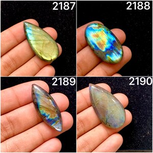 Natural Labradorite Cabochon, Blue Fire Labradorite Gemstone, Labradorite Cabochon, Labradorite Cab, Making, pendant Jewelry (2187-2190)