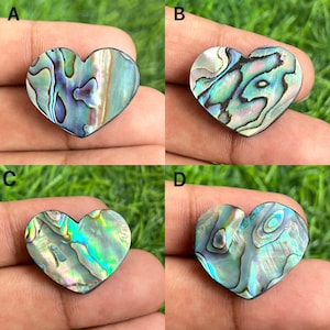 Abalone Shell Cabochon Lot, Abalone Shell Heart Shape Gemstone Lot, Gemstone Jewelry,Wholesale Gemstone Lot,Jewellery Making Stone(2A-2D)