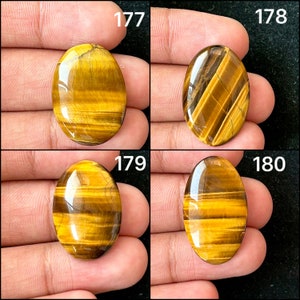 Natural Tiger’s Eye Cabochon Loose Gemstone for making  jewellery and pendant (177-180)