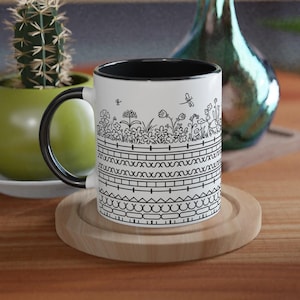 Hidden Swear Message Coffee Mug | F*ck This S!ht | Floral Flowers | Funny Gift for Friend or Coworker | Office Humor