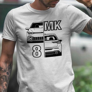 T-Shirt - Golf MK8 split, R Line, gift for petrolheads