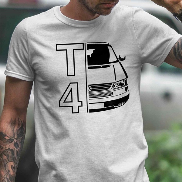 T-Shirt - T4 Half, Typ 7D, TYP 70, Multivan, Caravelle, Transporter, Geschenk für Petrolheads