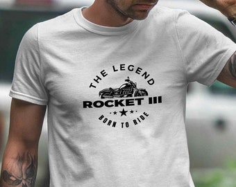 T-Shirt - Rocket III, Born to Ride, the Legend, Triumph & Motorrad Fans, Geschenk für Biker und Motorradfahrer