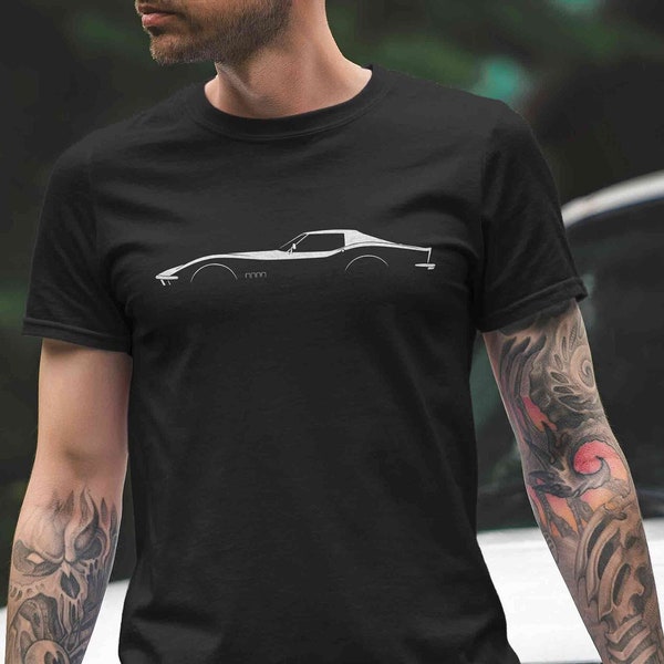 T-Shirt - Corvette C3 Silhouette, Geschenk für Stingray Fans, Geschenk für Petrolheads