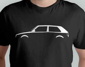 T-Shirt - 2 Series Silhouette, VW Golf MK2 Print, for VW Fans, Volkswagen Golf one, GTI Oldtimer Fans, Gift for Car Lovers
