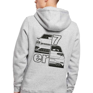 Hoody - 7-serie split, VW Golf 7-serie print, voor VW-fans, Volkswagen Golf & GTI-fans, Golf R, R-Line, cadeau voor autoliefhebbers, zware hoody