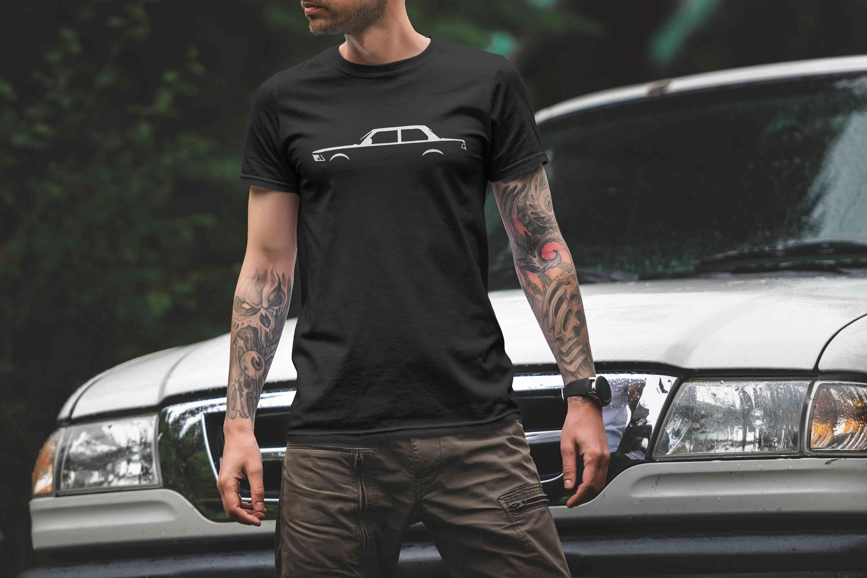 Camiseta - Silueta E21, Estampado, Coupé Serie 3, Regalo para Petrolheads