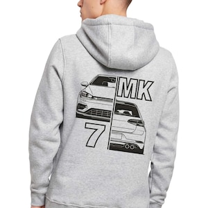 Hoody - MK7 split, VW Golf 7 serie print, voor VW-fans, Volkswagen Golf & GTI-fans, Golf R, R-Line, cadeau voor autoliefhebbers, zware hoody