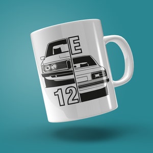 bedruckte Tasse - E12 Split, 5er Print, M5 Fan, Alpina, Geschenk für Autoliebhaber, bedruckte Tasse, Kaffeetasse