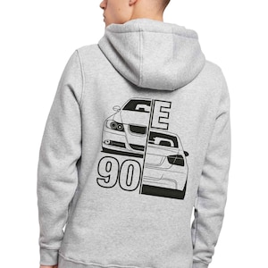 Hoody - E90 split, BMW E90 Print, für BMW Fans, BMW 3er und M3 Fan, E90, E91, E92, E93, Geschenk für Autoliebhaber, Kapuzen Pullover