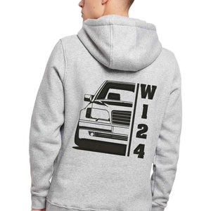Sweat à capuche - moitié W124 - pour tous les fans de Classe E, S 124, C 124, A 124, F 124, V 124 et VF 124, sweat à capuche lourd 300 grammes