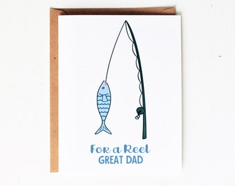 For A Reel Great Dad Father's Day Card / Greeting Cards / Fishing / Lake Life /  Wilderness / Great Outdoors / Dads / Local Designer