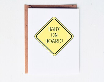 Baby on Board Baby Card / New Baby / Baby Shower / Mamma to Be / Daddy to Be / Baby Bottle / Celebration / Greeting Card / Local Designer